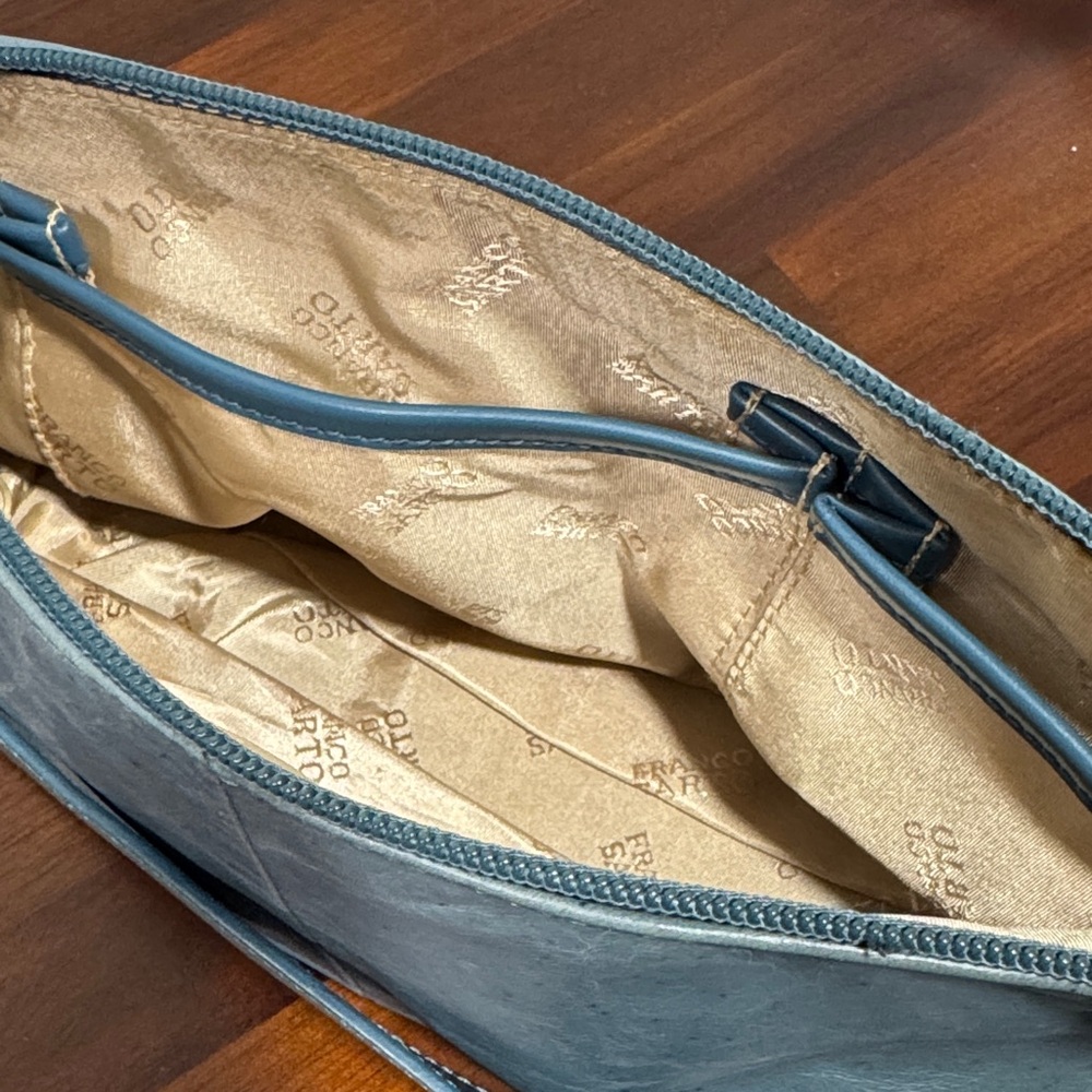 Franco Sarto Blue Shoulder Bag with Gold Details - Picture 7 of 9